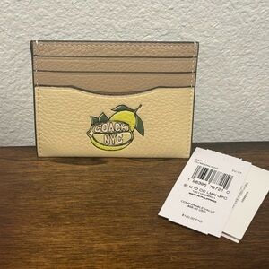 Coach Cream and Tan Card Holder